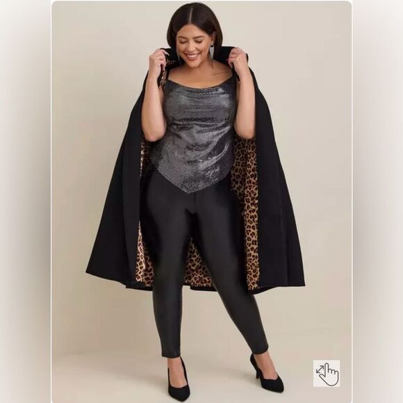 NWT Torrid Deep Black Sequin Cowl Cami - Size 2 - Picture 2 of 12